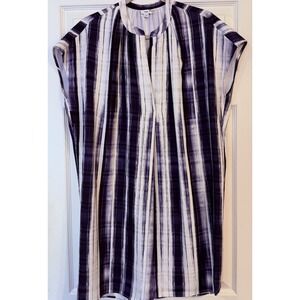 Vince Oversized Tunic Dress MED Watercolor Violet Lagenlook Boxy Minimalist Work